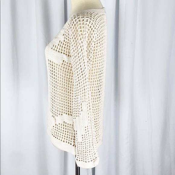 Anthro Hand Knit By Dollie Open Stitch Anchor Top - Picture 3 of 8